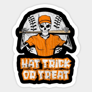 Hat Trick or Treat Skeleton Baseball Halloween Costume Gift Sticker